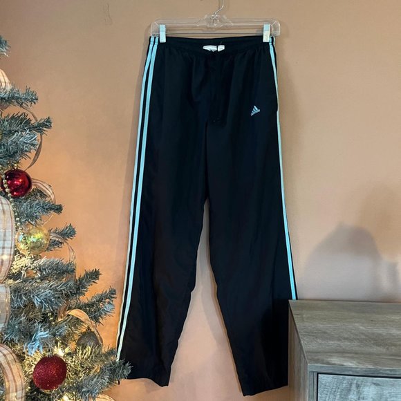 Womens Adidas black with teal 3 stripes Sweatpants - Picture 4 of 4